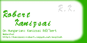 robert kanizsai business card